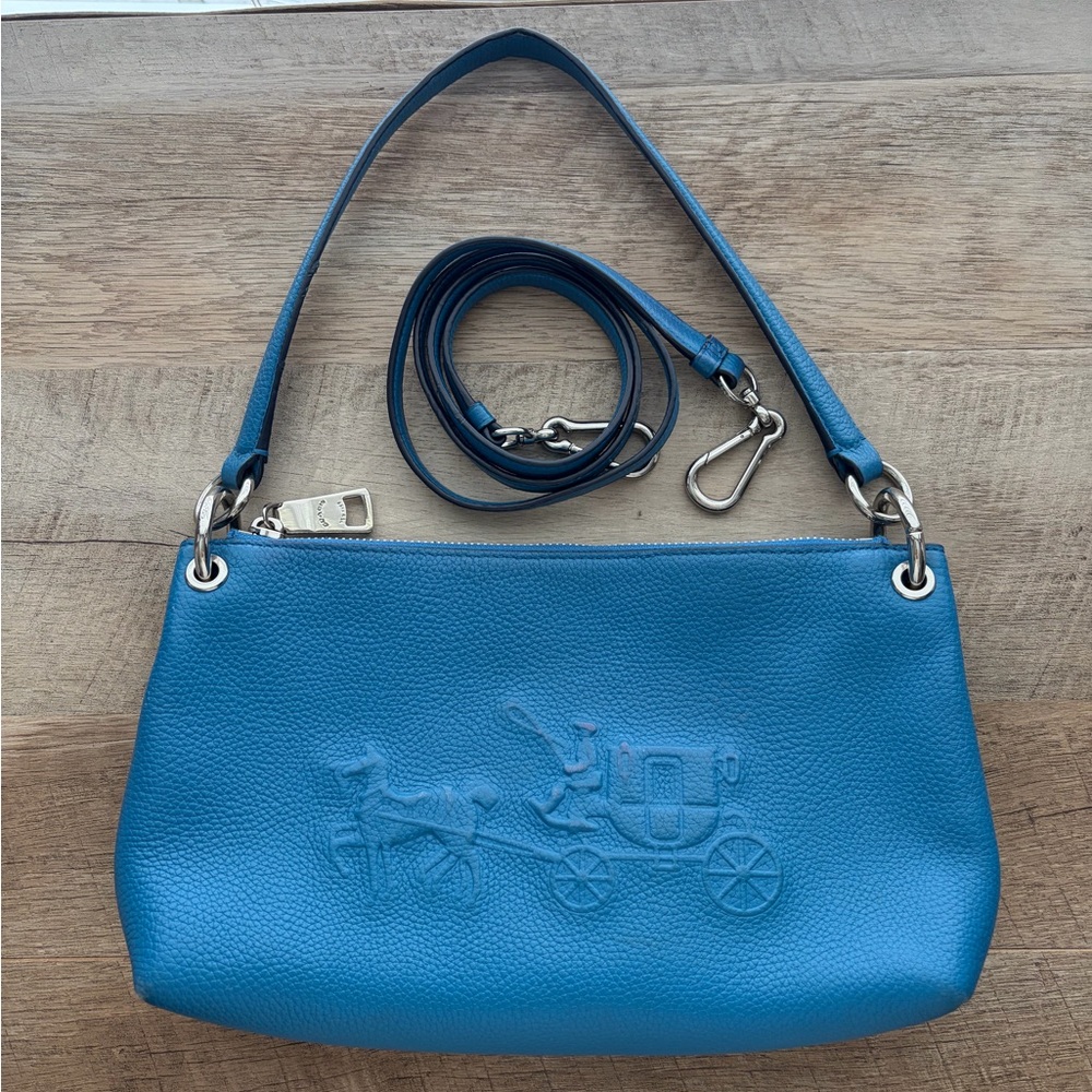 Coach - Charley Crossbody/ Shoulder Bag Blue Leather